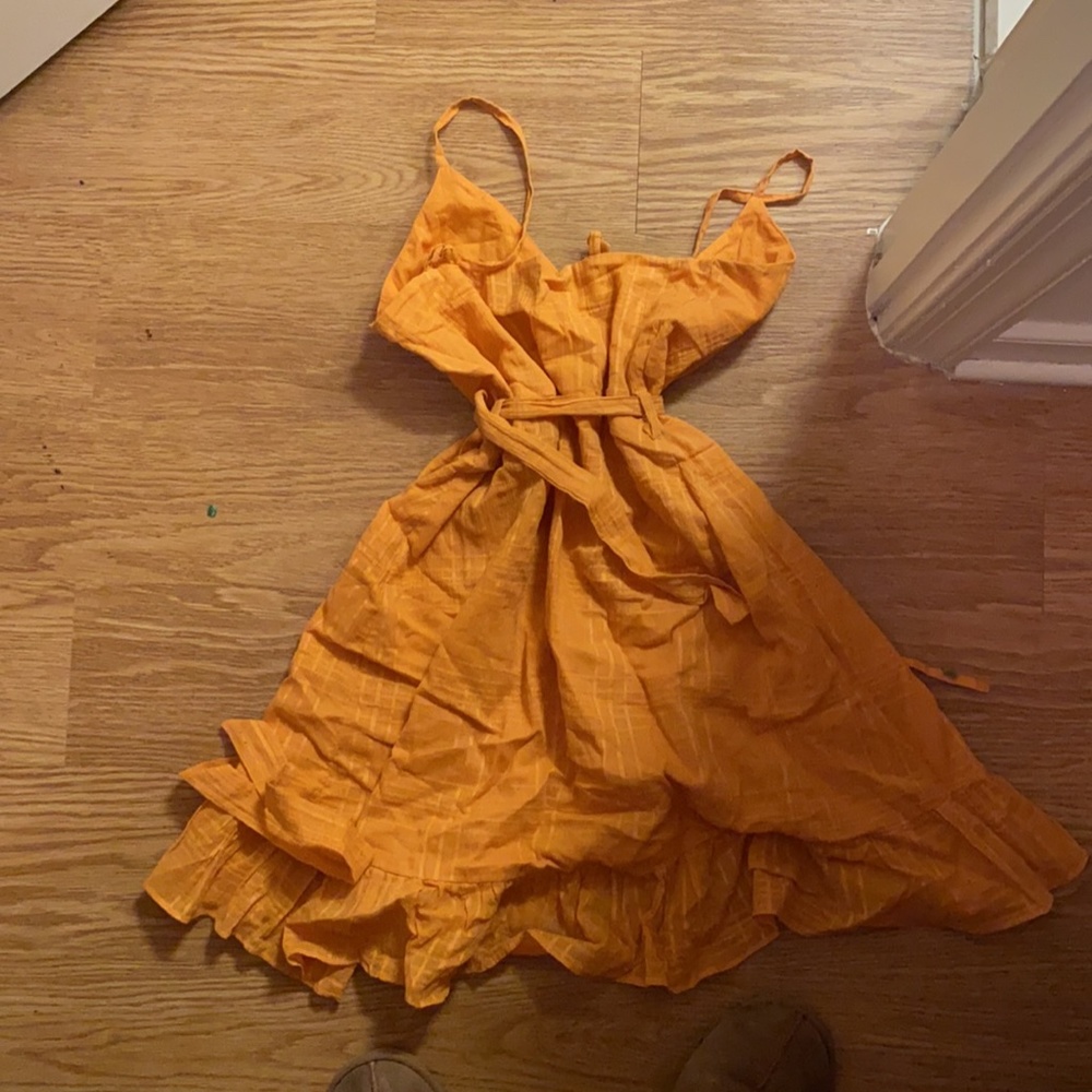 Yellow ASOS design mini dress